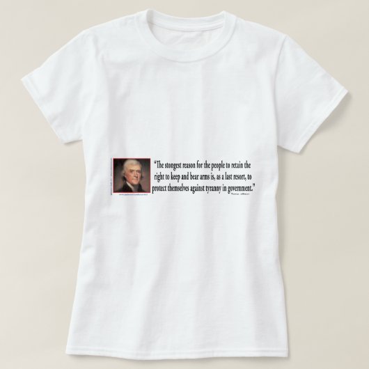 Thomas Jefferson over wapenbeheersing T-shirt (Design voorkant)