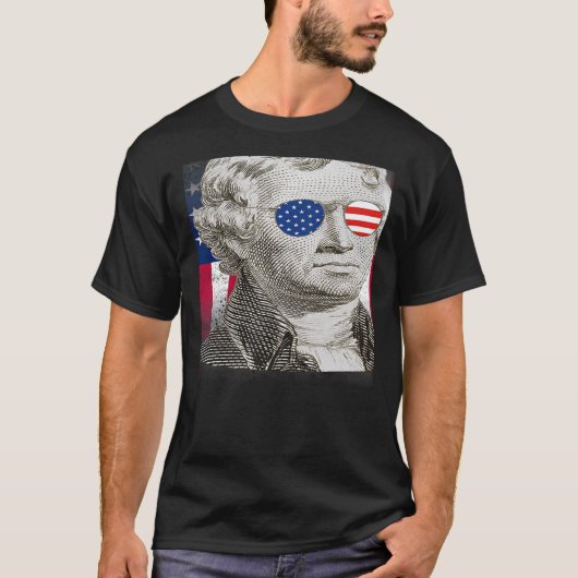 Thomas Jefferson Patriotic American Flag 4th of Ju T-shirt (Voorkant)