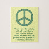 Thomas Jefferson Peace Quote Puzzle Legpuzzel (Verticaal)