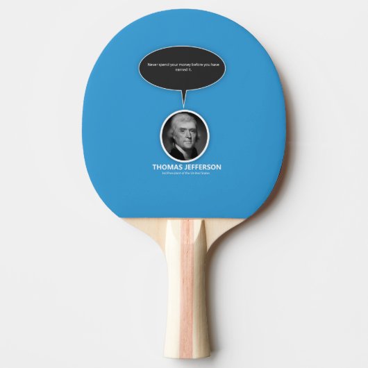 Thomas Jefferson Ping Pong Paddle Tafeltennisbatje (Voorkant)