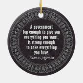 Thomas Jefferson Portrait en Quote - dubbelzijdig Keramisch Ornament (Achterkant)