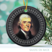 Thomas Jefferson Portrait en Quote - dubbelzijdig Keramisch Ornament