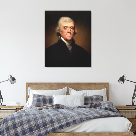 THOMAS JEFFERSON Portret van Rembrandt Peale Canvas Afdruk (Insitu (Slaapkamer))
