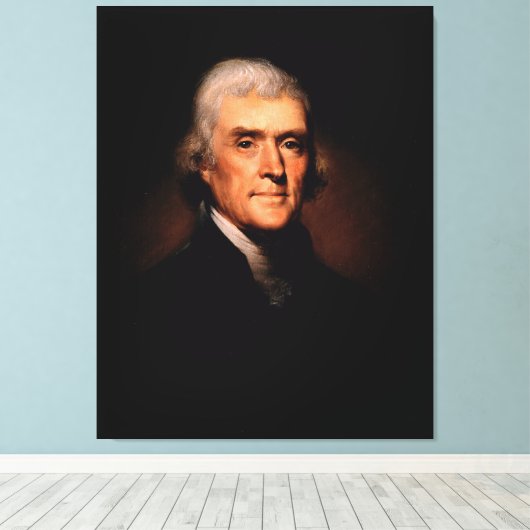 THOMAS JEFFERSON Portret van Rembrandt Peale Canvas Afdruk (Insitu (Houten vloer))