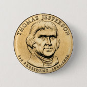 Thomas Jefferson Presidential $1 Coin Button (Voorkant)