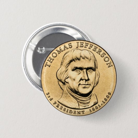 Thomas Jefferson Presidential $1 Coin Button (Voorkant /achterkant)