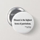 Thomas Jefferson Quote 15a Ronde Button 5,7 Cm (Voorkant /achterkant)