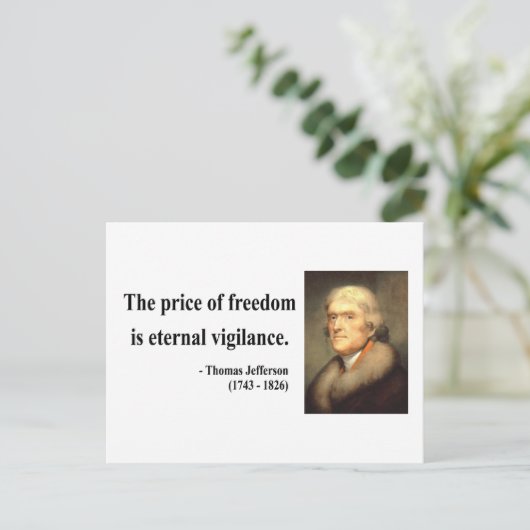 Thomas Jefferson Quote 2c Briefkaart (Staand voorkant)