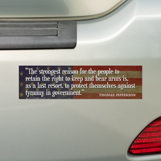 Thomas Jefferson Quote - 2de amendement Bumpersticker (Op auto)