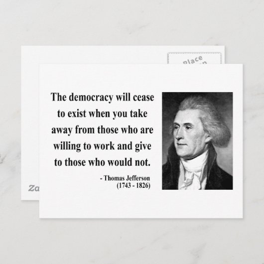 Thomas Jefferson Quote 3b Briefkaart (Voorkant / Achterkant)