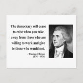 Thomas Jefferson Quote 3b Briefkaart (Voorkant)
