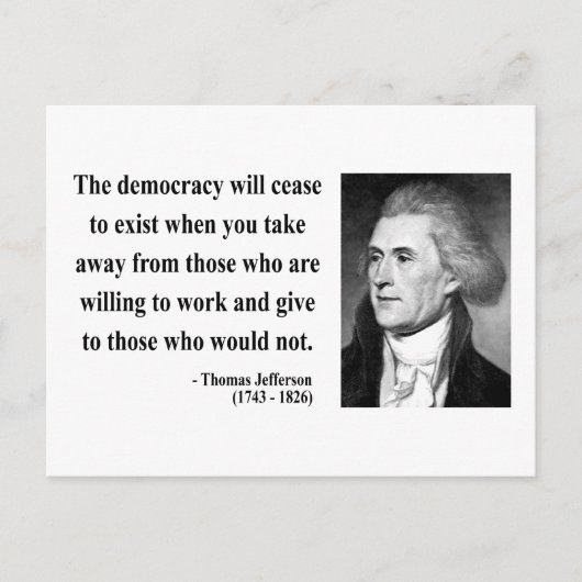 Thomas Jefferson Quote 3b Briefkaart (Voorkant)