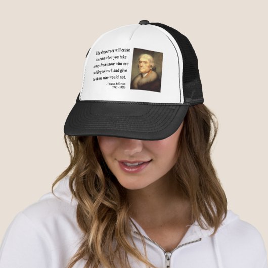 Thomas Jefferson Quote 3c Trucker Pet (In situ)