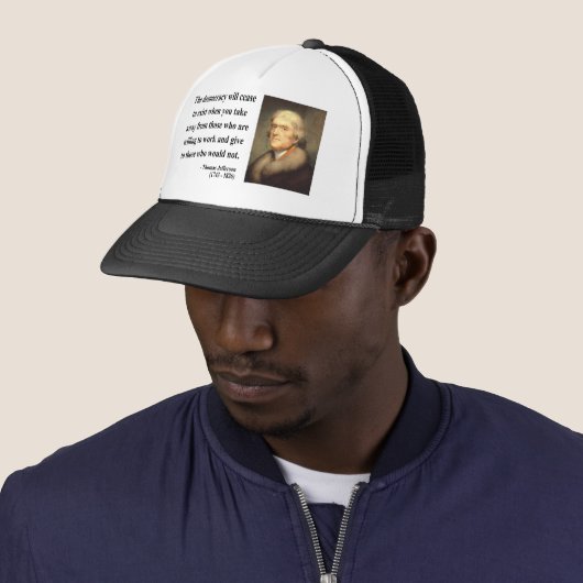 Thomas Jefferson Quote 3c Trucker Pet (In situ)