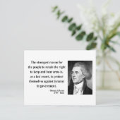 Thomas Jefferson Quote 6b Briefkaart (Staand voorkant)