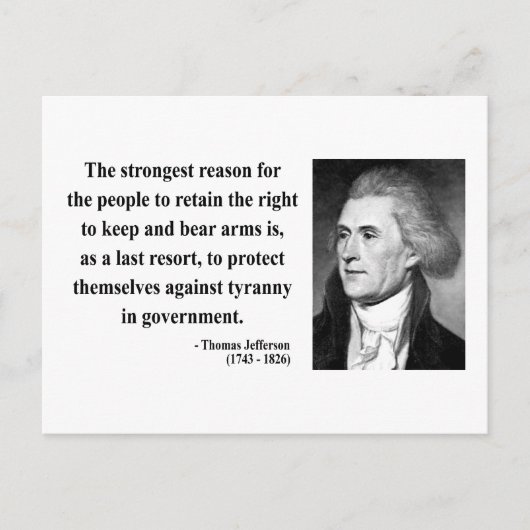 Thomas Jefferson Quote 6b Briefkaart (Voorkant)