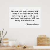 Thomas Jefferson Quote - Attitude Poster (Keuken)