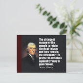 Thomas Jefferson Quote Briefkaart (Staand voorkant)
