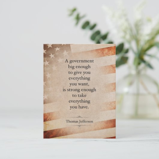 Thomas Jefferson Quote Briefkaart (Staand voorkant)