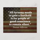 Thomas Jefferson Quote Briefkaart (Voorkant)