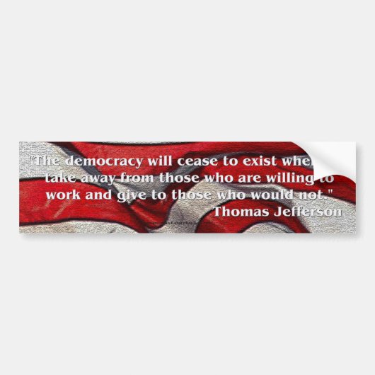 Thomas Jefferson Quote Bumpersticker (Voorkant)