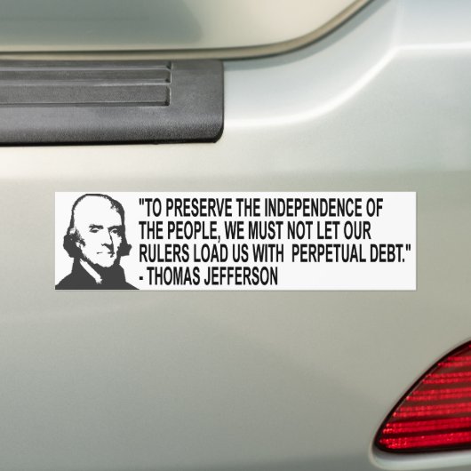 Thomas Jefferson Quote Bumpersticker (Op auto)