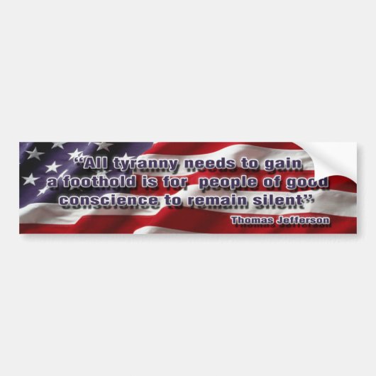 Thomas Jefferson Quote Bumpersticker (Voorkant)