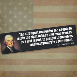 Thomas Jefferson Quote Bumpersticker