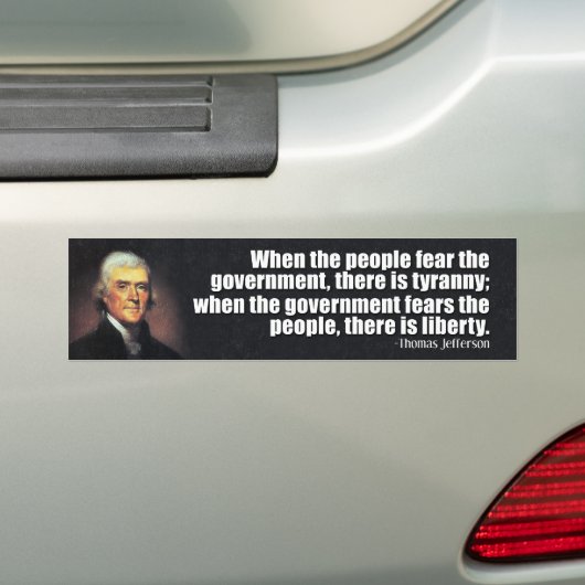 Thomas Jefferson Quote Bumpersticker (Op auto)