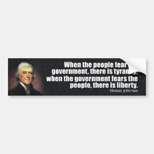 Thomas Jefferson Quote Bumpersticker