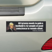Thomas Jefferson Quote Bumpersticker (Op auto)
