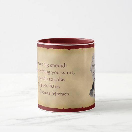 Thomas Jefferson Quote Coffee Mok (Midden)