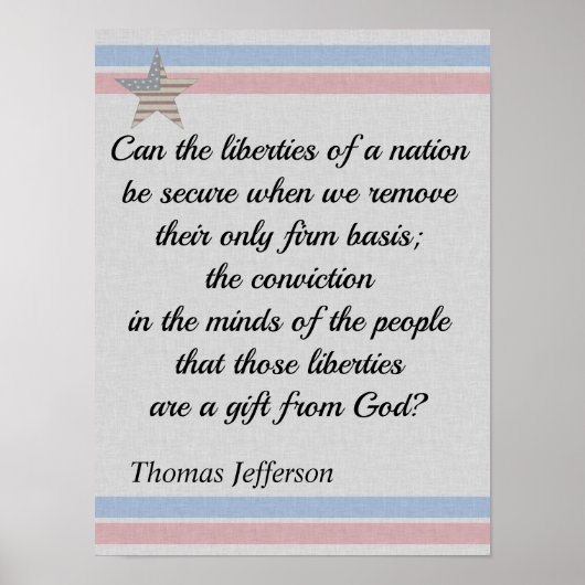Thomas Jefferson Quote Gifts of Liberty Poster (Voorkant)