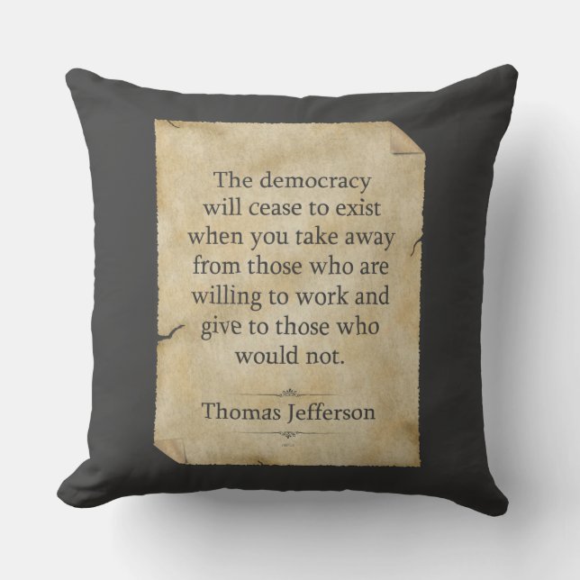 Thomas Jefferson Quote Kussen (Voorkant)