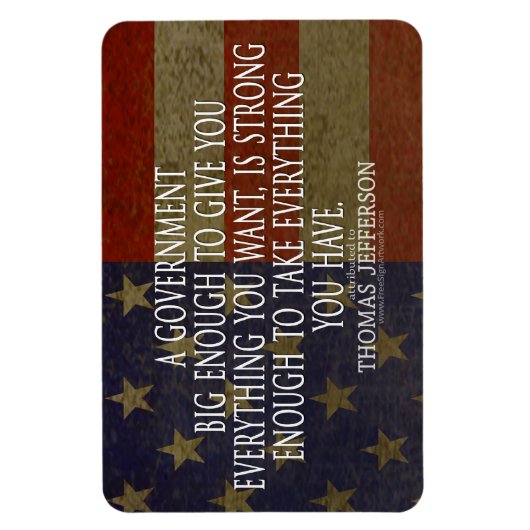 Thomas Jefferson Quote over Big Government Magneet (Verticaal)