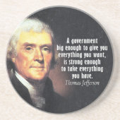 Thomas Jefferson Quote over Big Government Zandsteen Onderzetter (Voorkant)