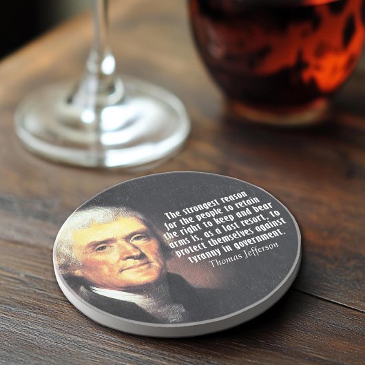 Thomas Jefferson Quote over het recht op Beer Zandsteen Onderzetter