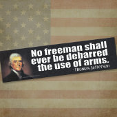 Thomas Jefferson Quote over het tweede amendement Bumpersticker