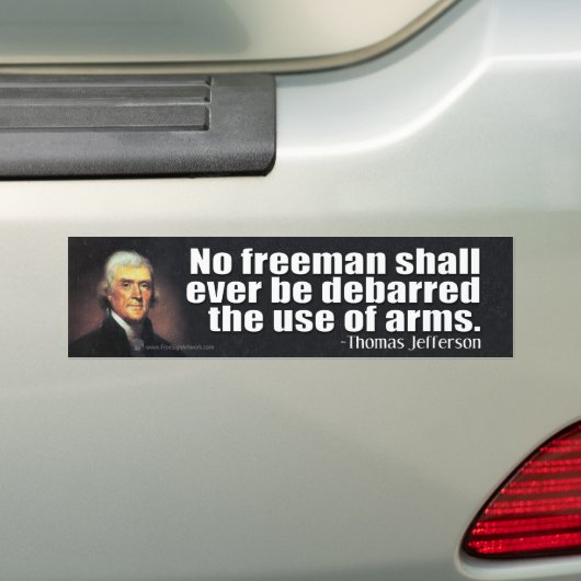 Thomas Jefferson Quote over het tweede amendement Bumpersticker (Op auto)