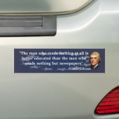 Thomas Jefferson Quote over kranten Bumpersticker (Op auto)