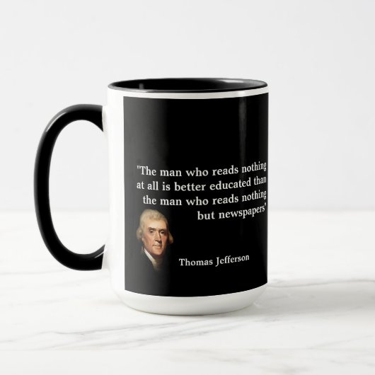Thomas Jefferson Quote over kranten Mok (Links)
