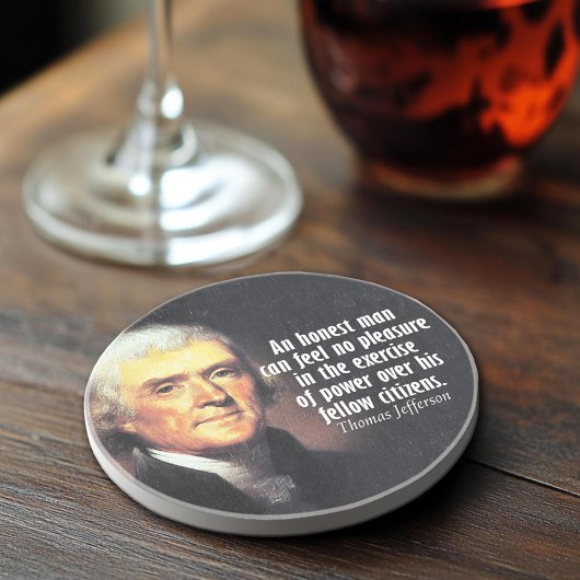 Thomas Jefferson Quote over Macht Zandsteen Onderzetter