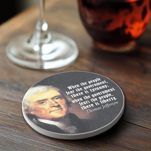 Thomas Jefferson Quote over vrijheid Zandsteen Onderzetter