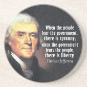 Thomas Jefferson Quote over vrijheid Zandsteen Onderzetter (Voorkant)