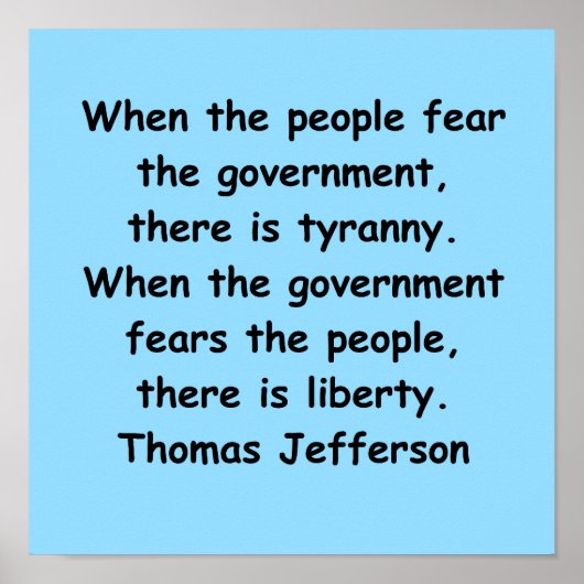 thomas jefferson quote poster (Voorkant)
