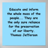 thomas jefferson quote poster (Voorkant)