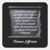 Thomas Jefferson quote pursuit of happiness Vierkante Sticker (Voorkant)