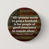 Thomas Jefferson Quote Ronde Button 5,7 Cm (Voorkant)