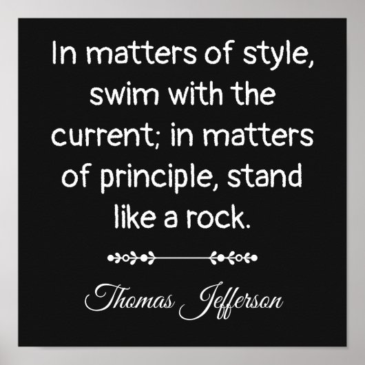 Thomas Jefferson Quote -- Stand like a rock Poster (Voorkant)