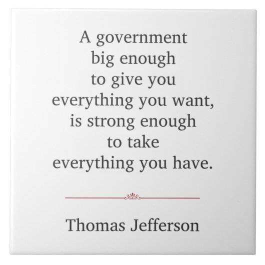 Thomas Jefferson Quote Tegeltje (Voorkant)